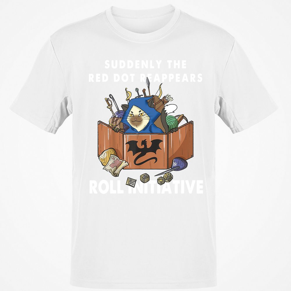 Suddenly The Red Dot Reappears Roll Initiative T-Shirt - White - 12