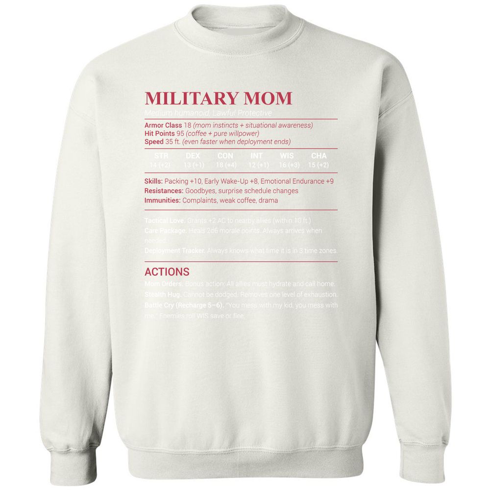 Military Mom Classic Unisex Sweatshirt - White - 12