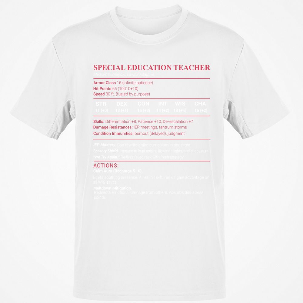 Special Edu Stats Classic Unisex T-Shirt - White - 12