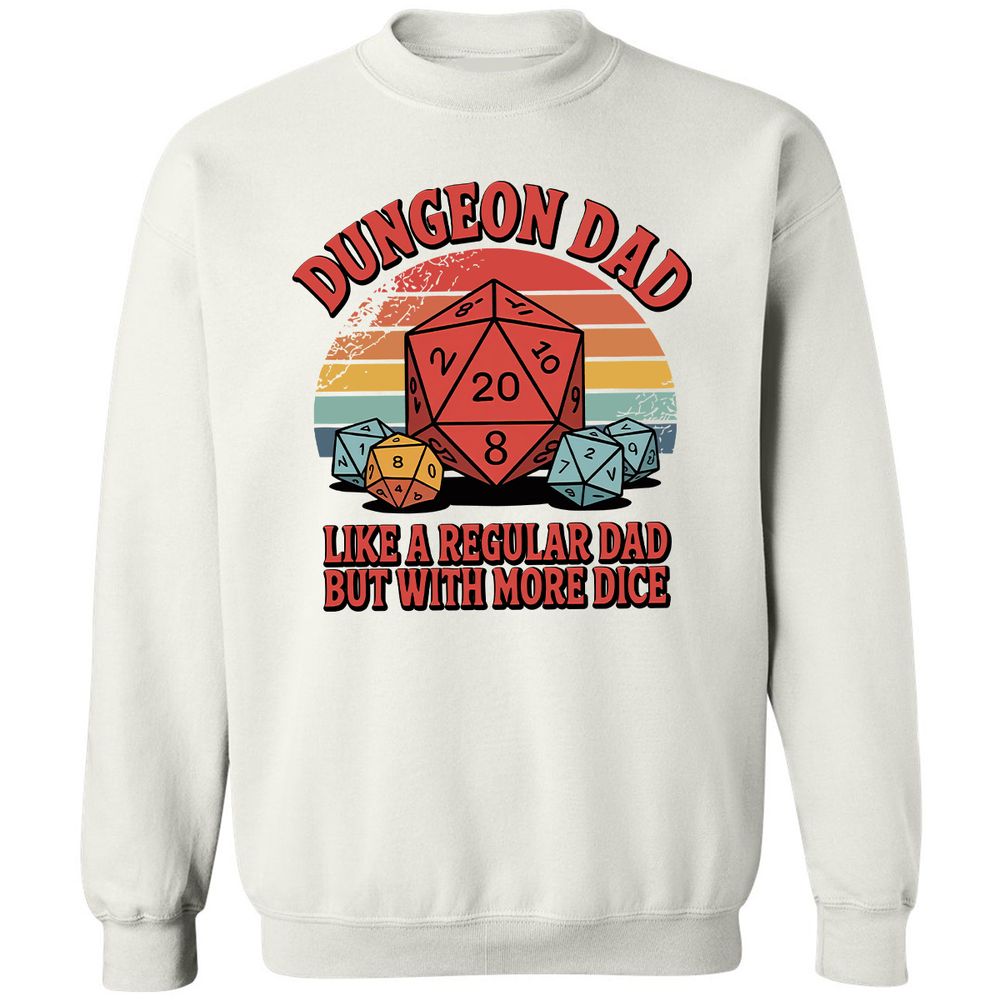 Dungeon Dad With More Dice Classic Unisex Sweatshirt - White - 12