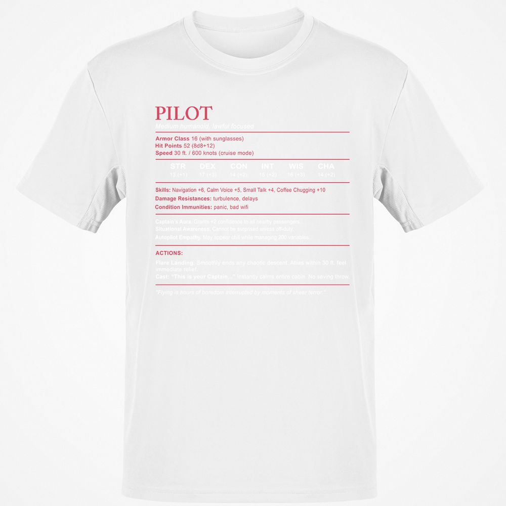 Pilot Stats Classic Unisex T-Shirt - White - 12