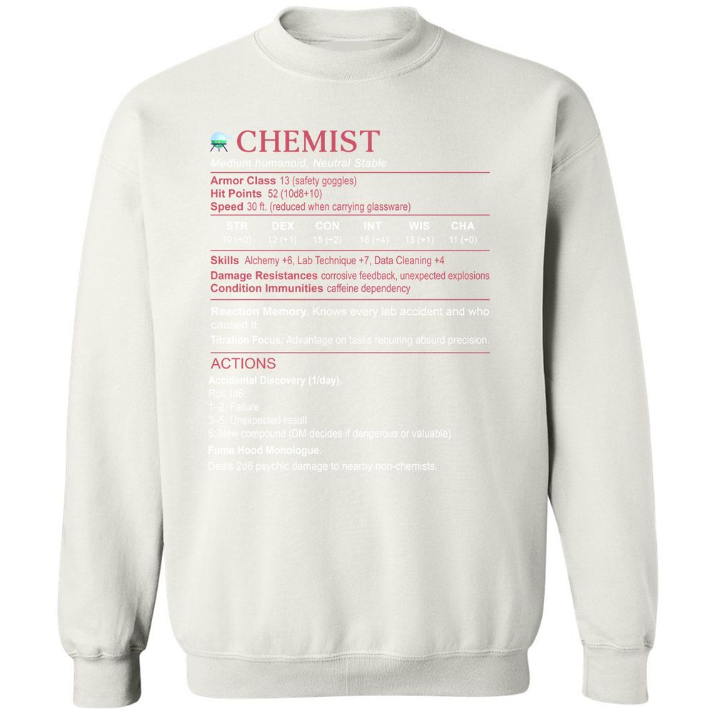 Chemist Stats Classic Unisex Sweatshirt - White - 12