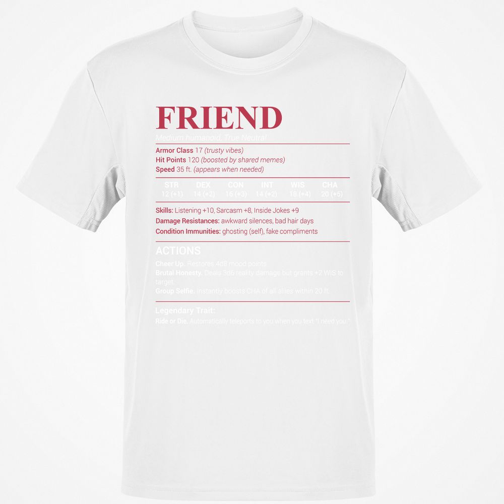 Friend Stats Classic Unisex T-Shirt - White - 12