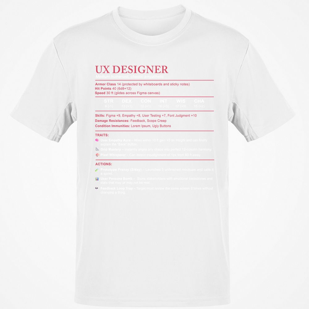 UX Designer Stats Classic Unisex T-Shirt - White - 12
