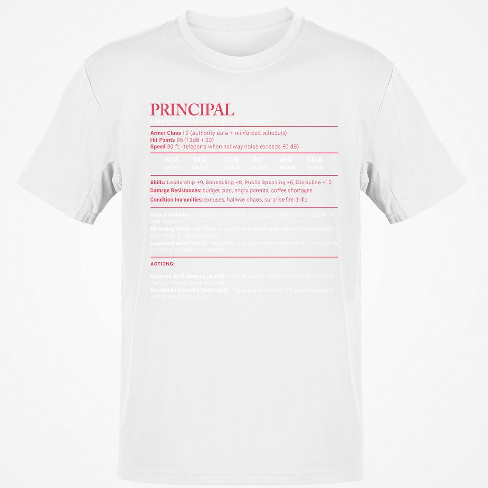Principal Stats Classic Unisex T-Shirt - White - 12