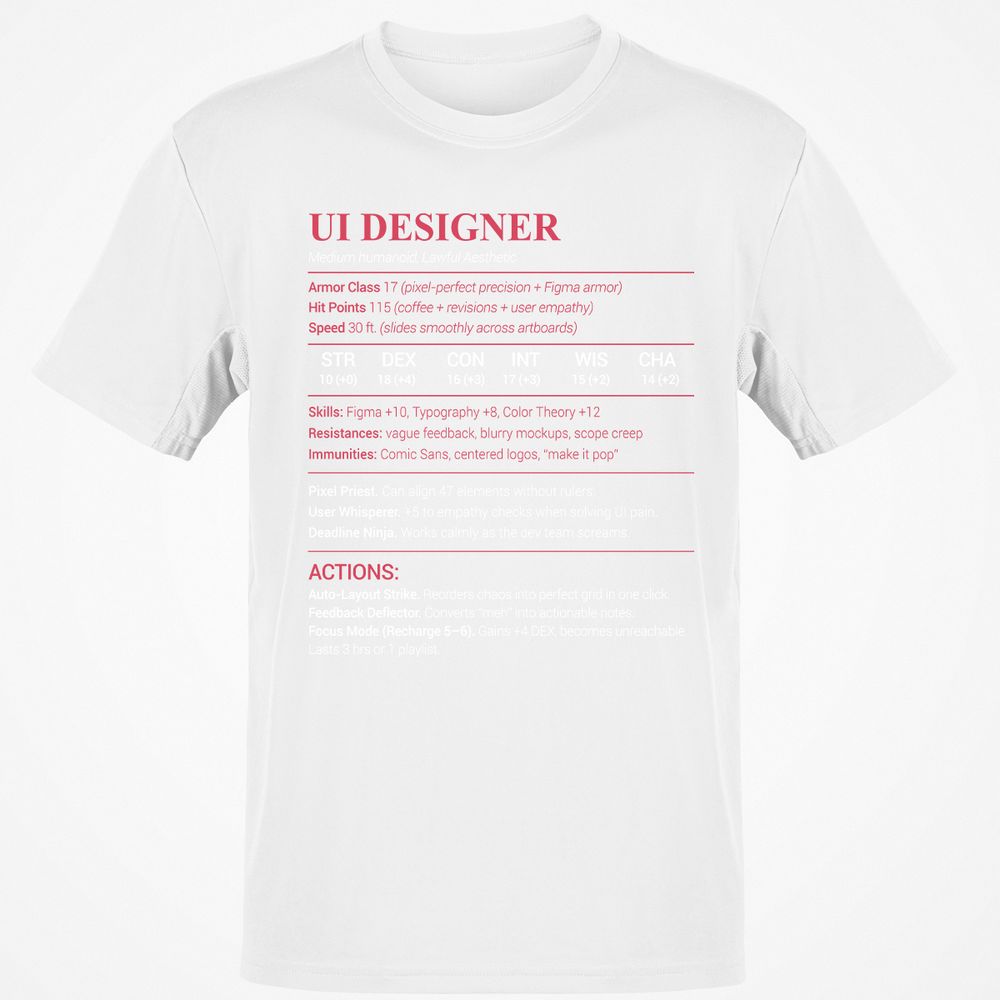 UI Designer Classic Unisex T-Shirt - White - 12