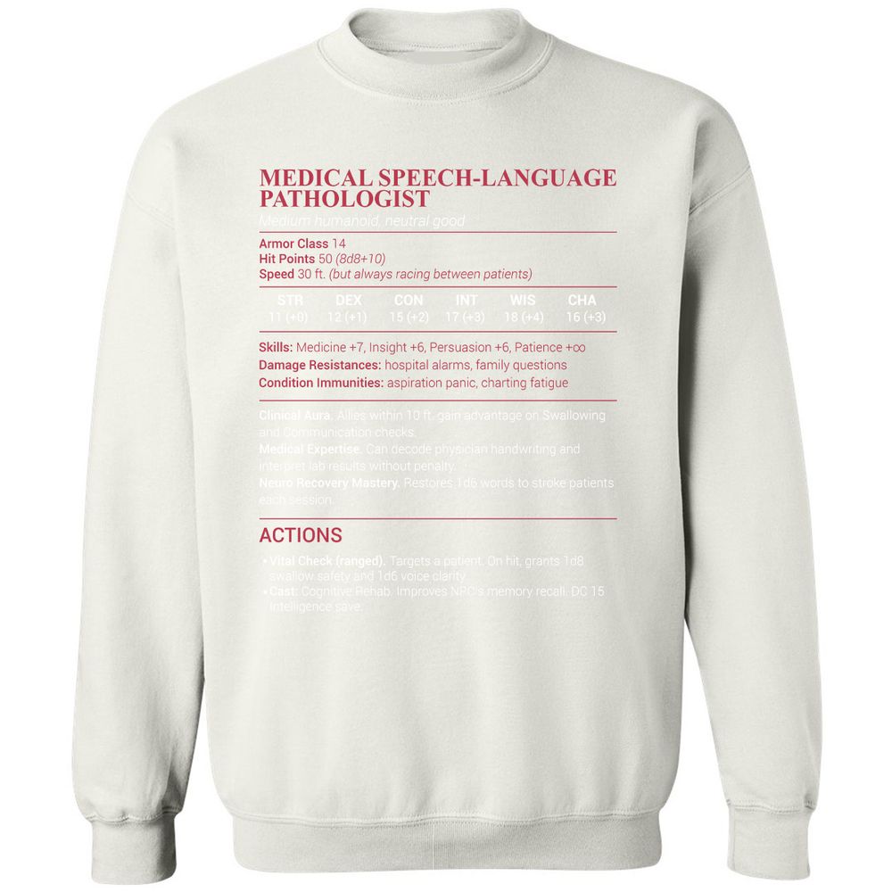 Medical SLP Classic Unisex Sweatshirt - White - 12