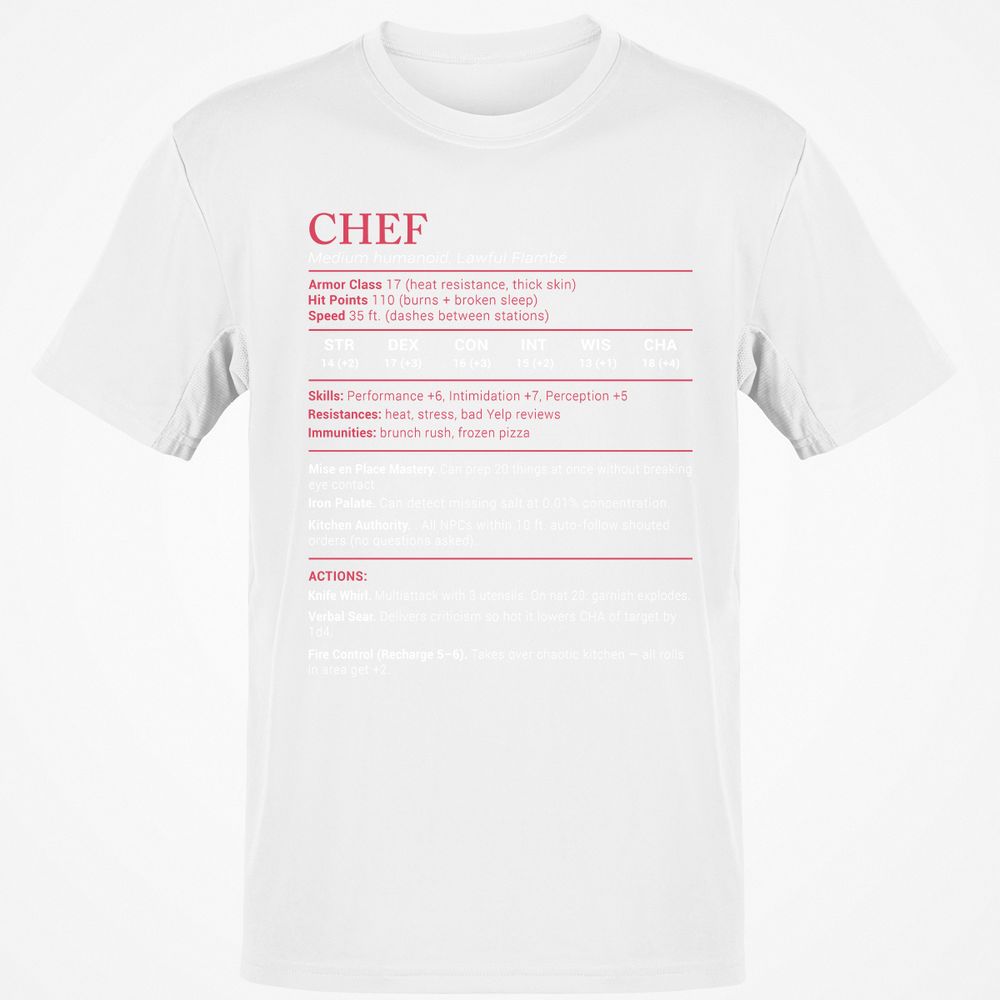 Chef Stats Classic Unisex T-Shirt - White - 12