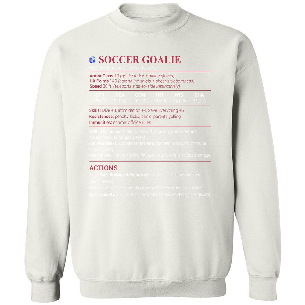 Soccer Goalie Classic Unisex Sweatshirt - White - 12