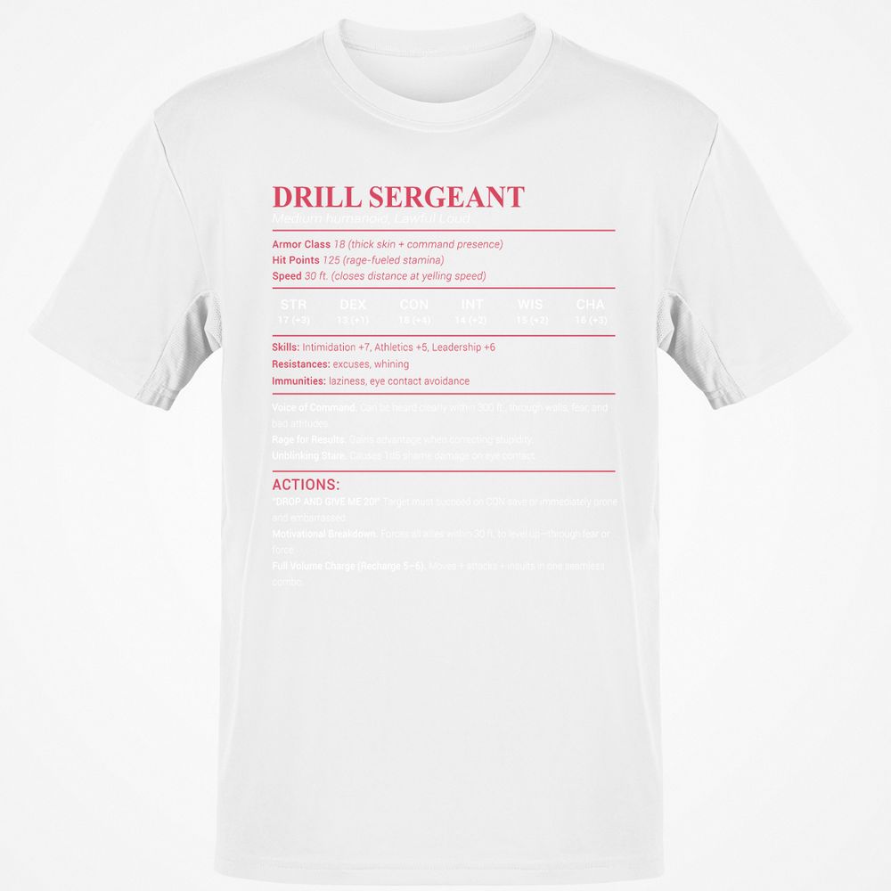 DRILL SERGEANT Classic Unisex T-Shirt - White - 12