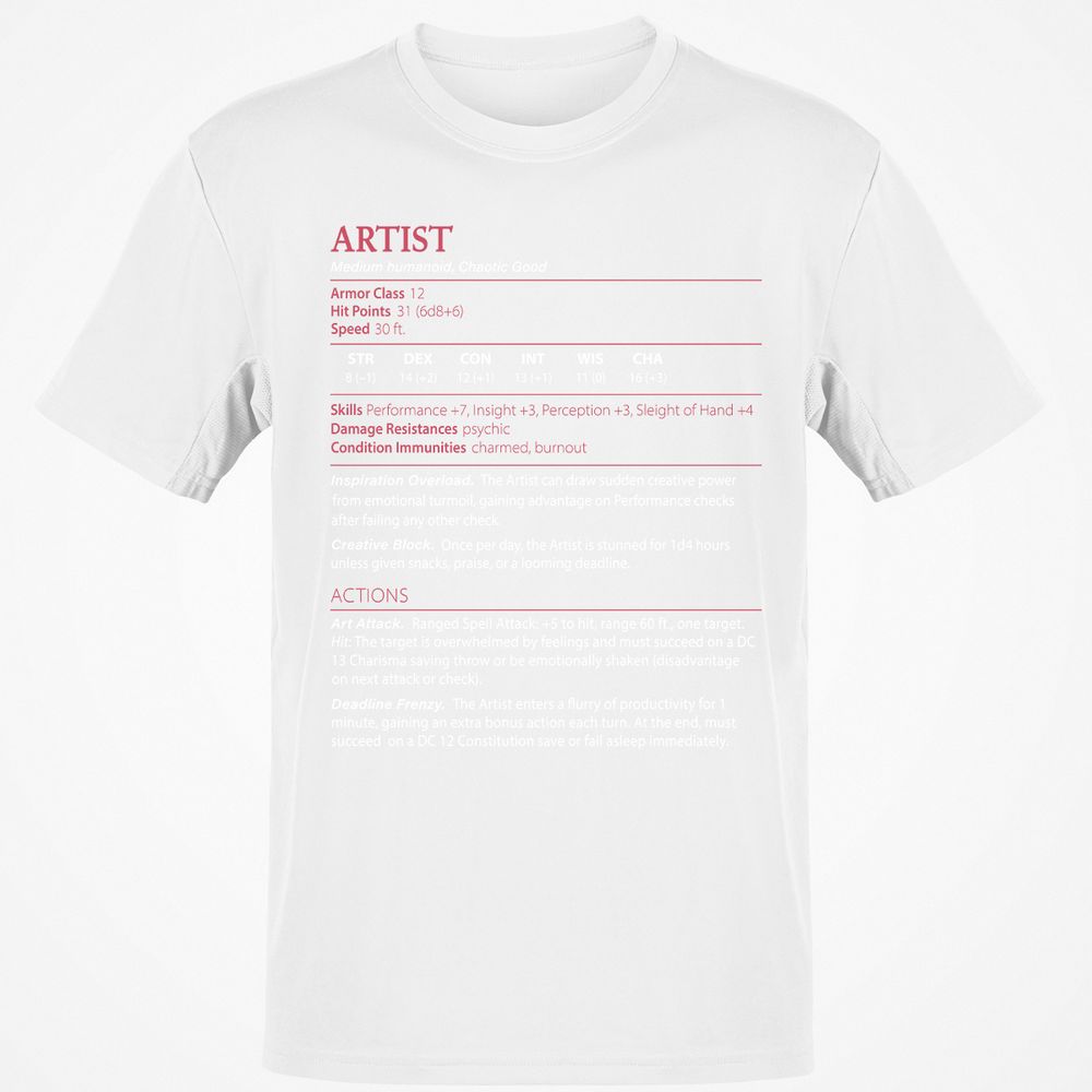 Artist Stats Classic Unisex T-Shirt - White - 12