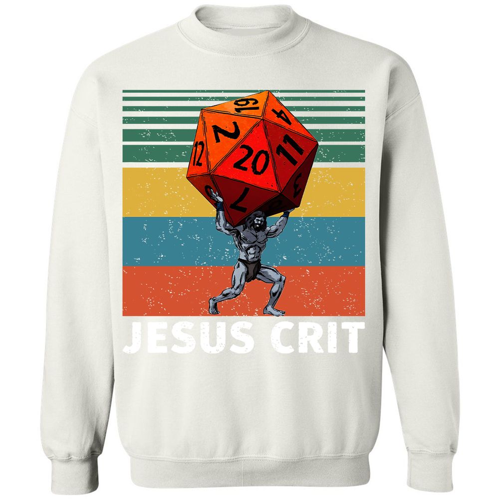 Jesus Crit Classic Unisex Sweatshirt - White - 12
