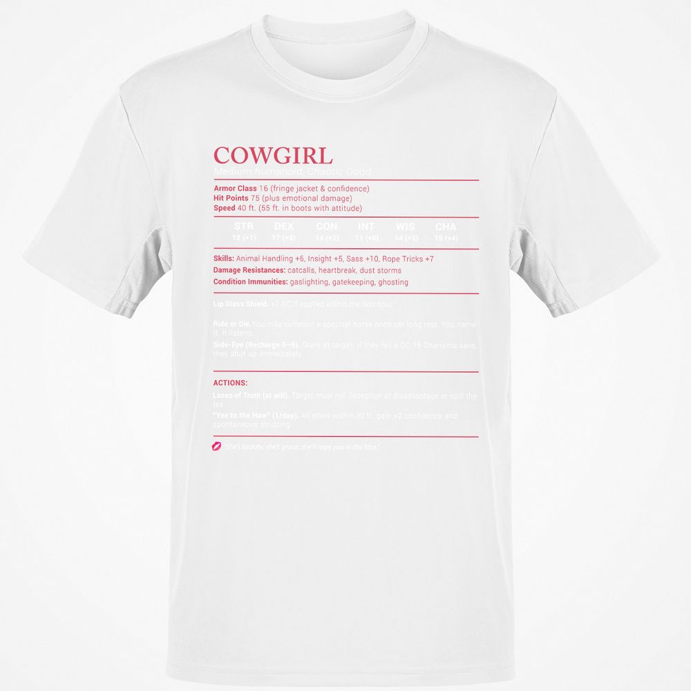 Cowgirl Stats Classic Unisex T-Shirt - White - 12