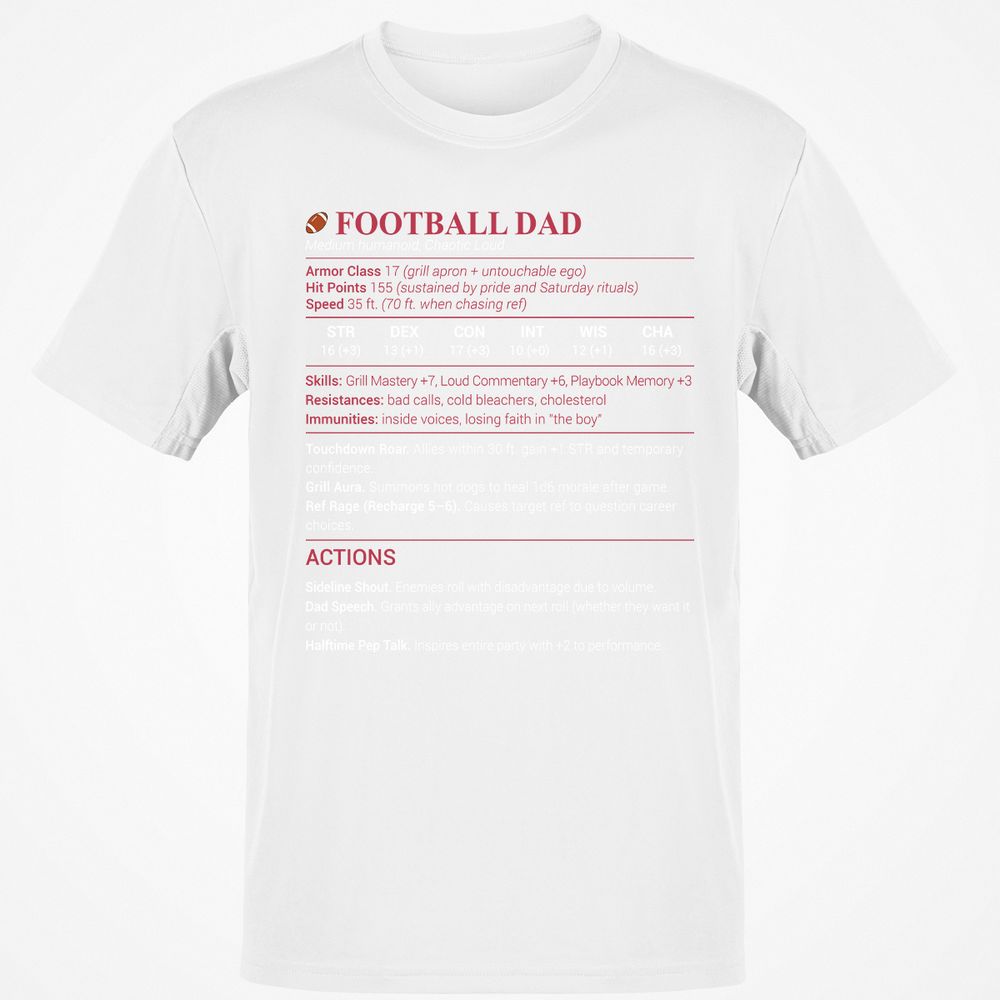Football Dad Classic Unisex T-Shirt - White - 12