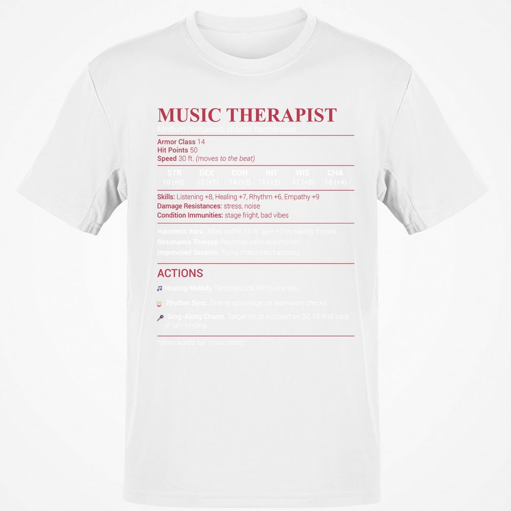 Music Therapist Classic Unisex T-Shirt - White - 12