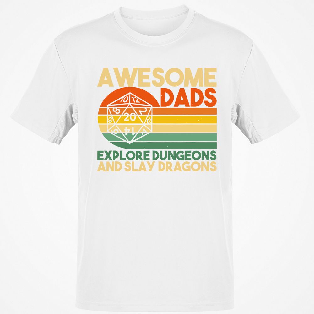 Awesome Dads Explore Dungeons Classic Unisex T-Shirt - White - 12