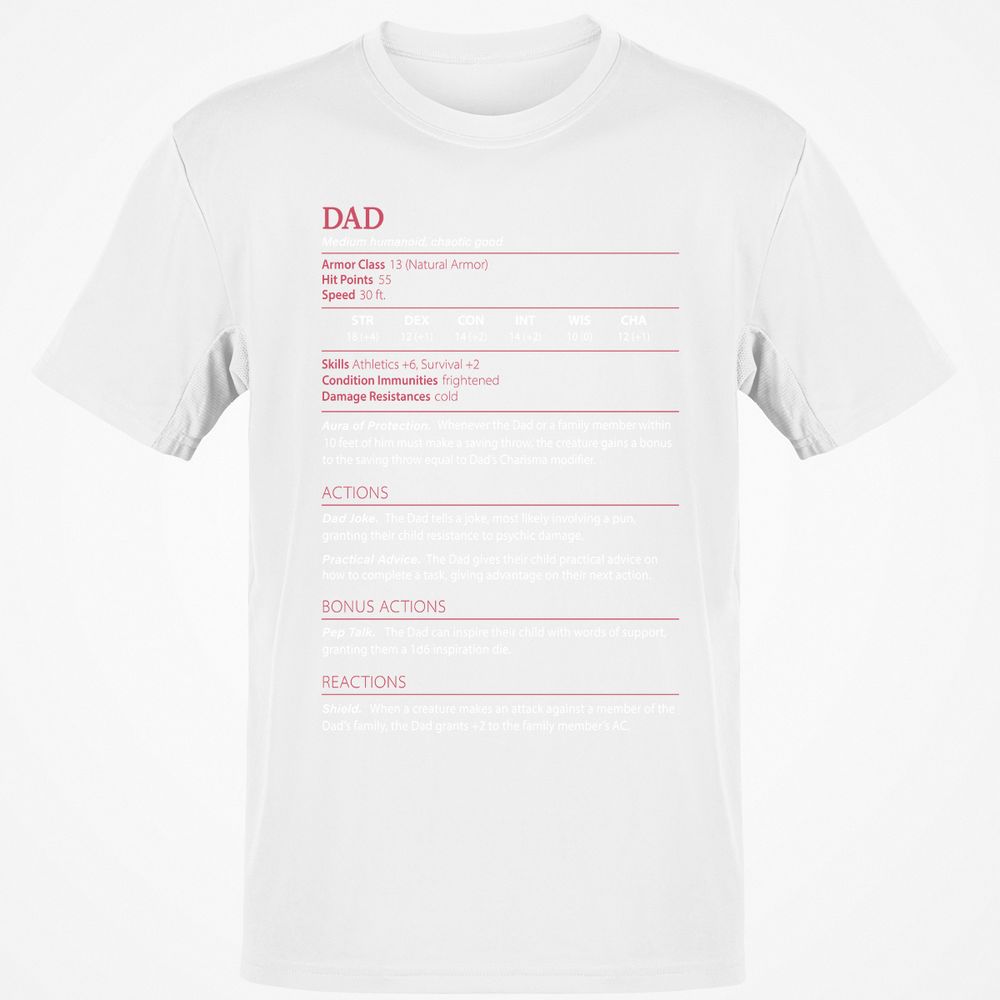 Dad Stats Classic Unisex T-Shirt - White - 12