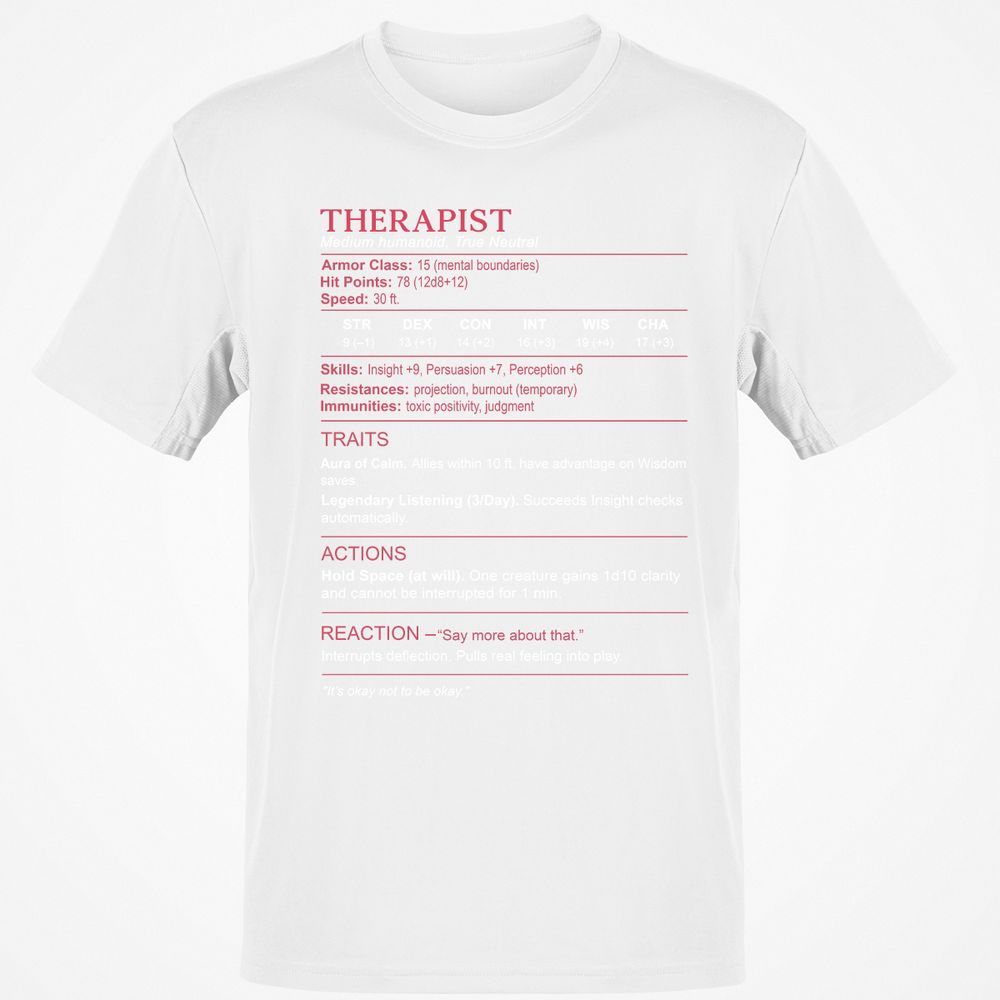 Therapist Stats Classic Unisex T-Shirt - White - 12