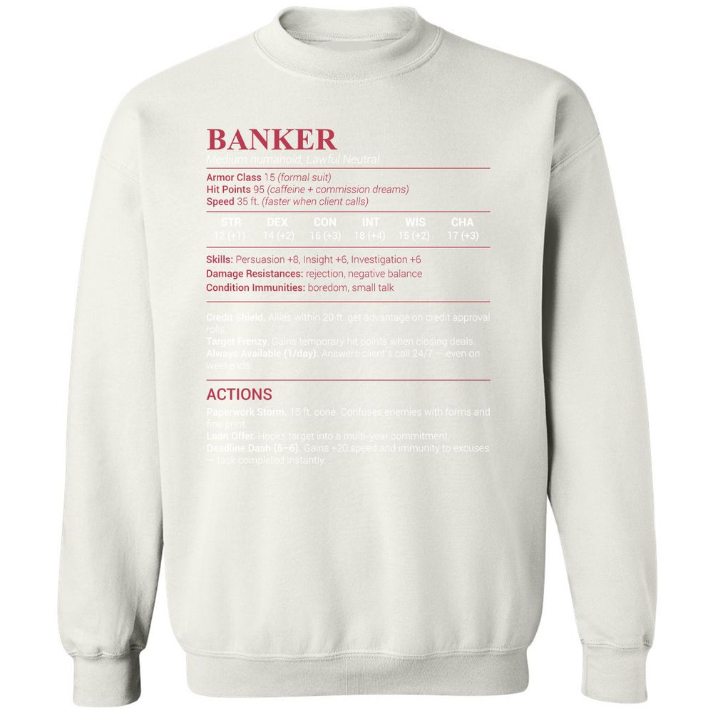 Banker Stats Classic Unisex Sweatshirt - White - 12