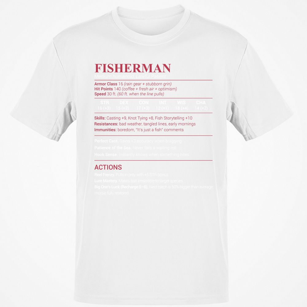 Fisherman Stats Classic Unisex T-Shirt - White - 12