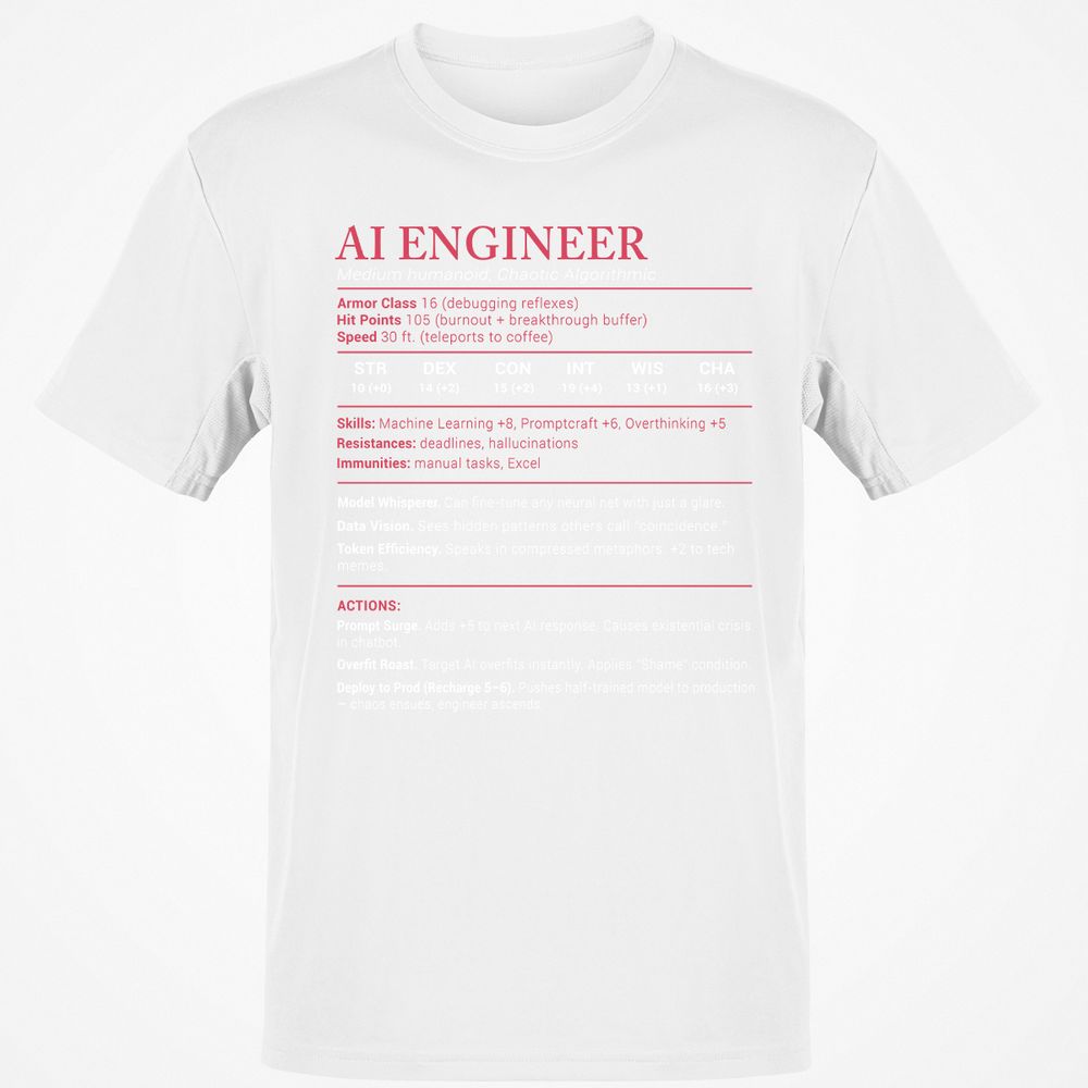 AI Engineer Stats Classic Unisex T-Shirt - White - 12