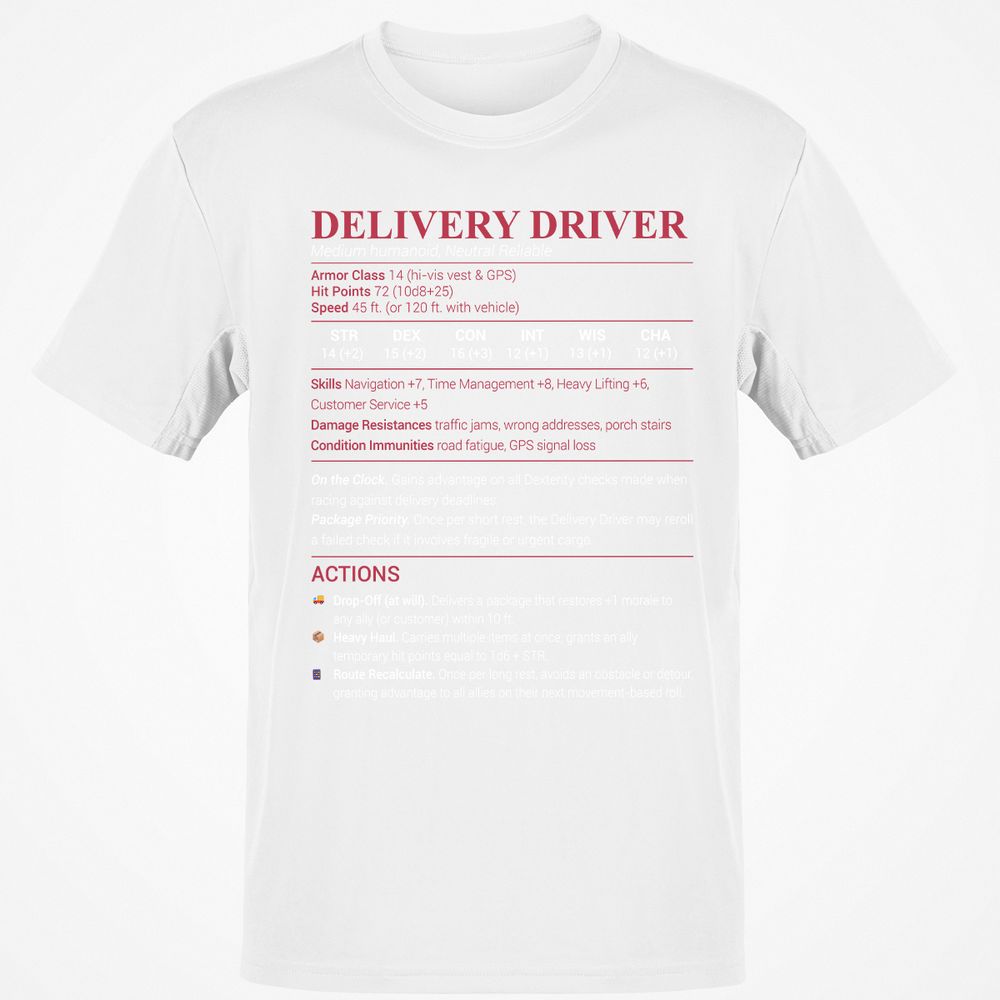 Delivery Driver Classic Unisex T-Shirt - White - 12