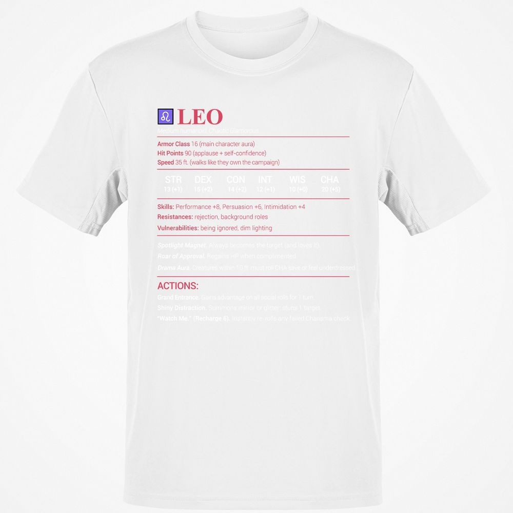 Leo Stats Classic Unisex T-Shirt - White - 12