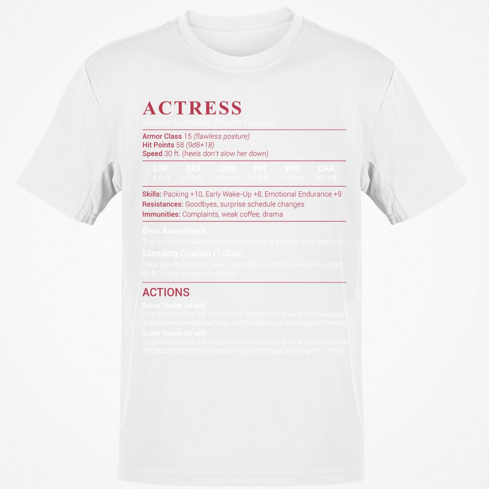 Actress Stats Classic Unisex T-Shirt - White - 12