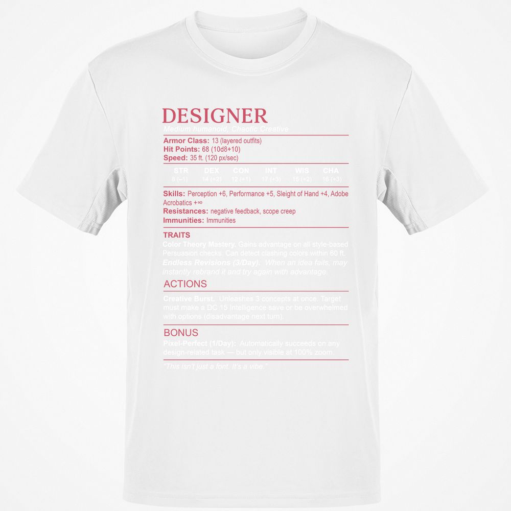Designer Stats Classic Unisex T-Shirt - White - 12