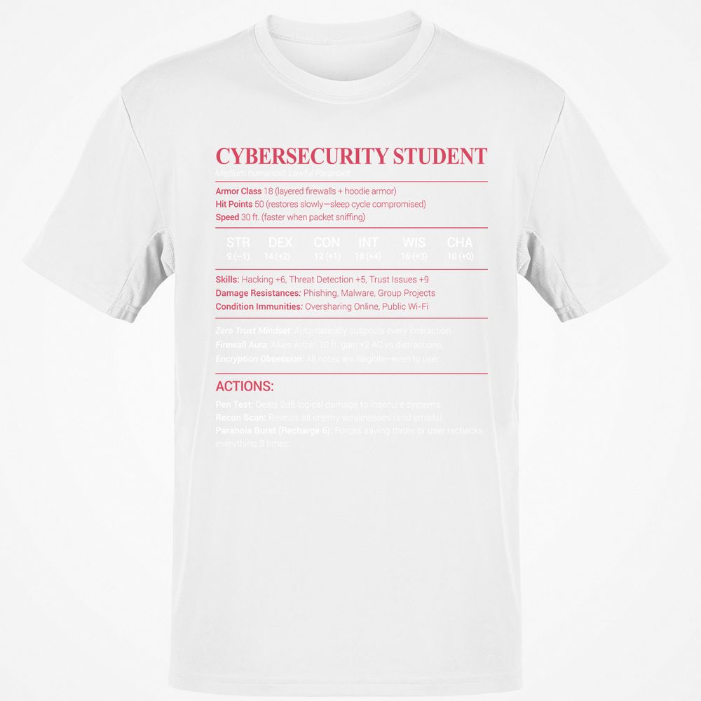 Cybersecurity Student Classic Unisex T-Shirt - White - 12