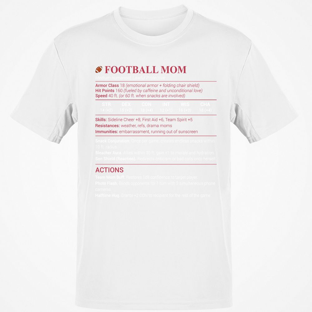 Football Mom Classic Unisex T-Shirt - White - 12