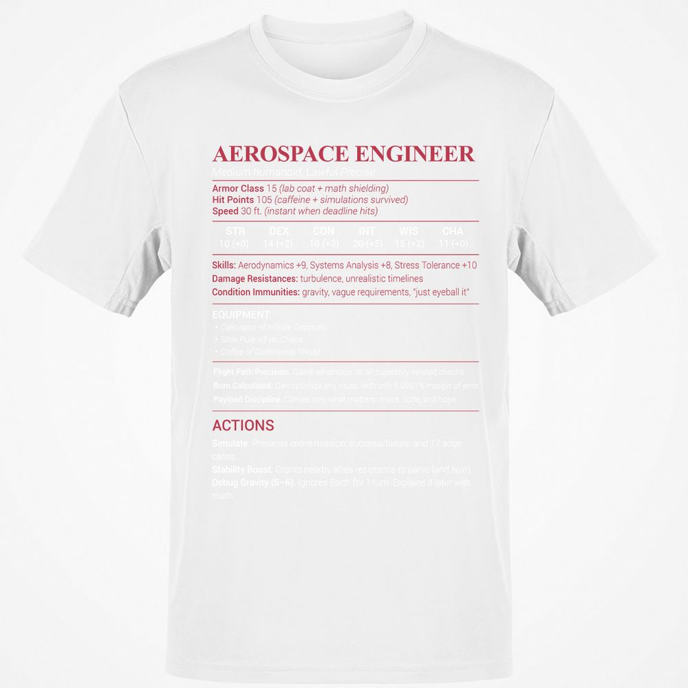 Aerospace Engineer Classic Unisex T-Shirt - White - 12