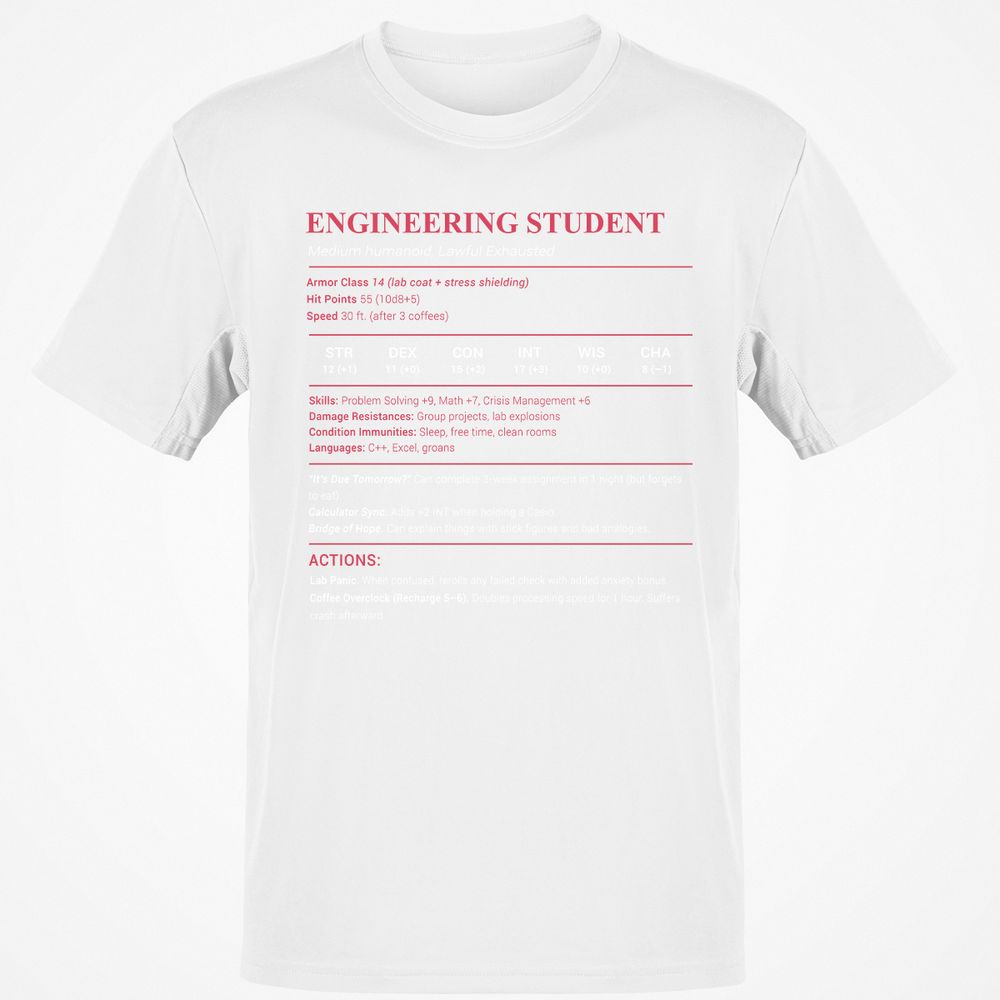 Engineering Student Classic Unisex T-Shirt - White - 12