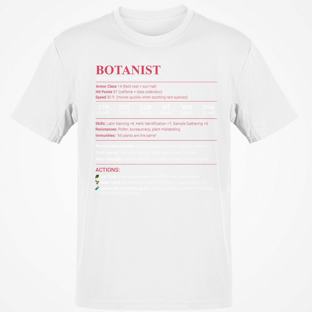 Botanist Stats Classic Unisex T-Shirt - White - 12
