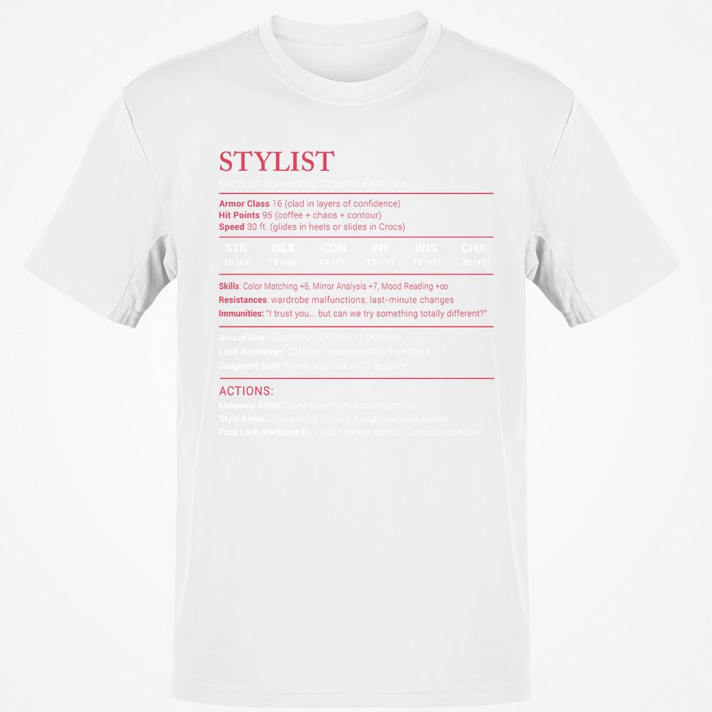 Stylist Stats Classic Unisex T-Shirt - White - 12