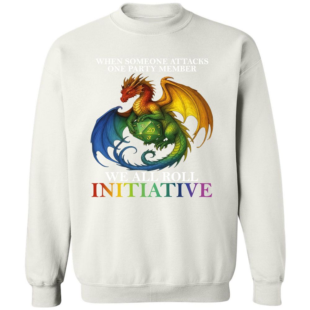 Dragon Roll For Initiative Classic Unisex Sweatshirt - White - 12
