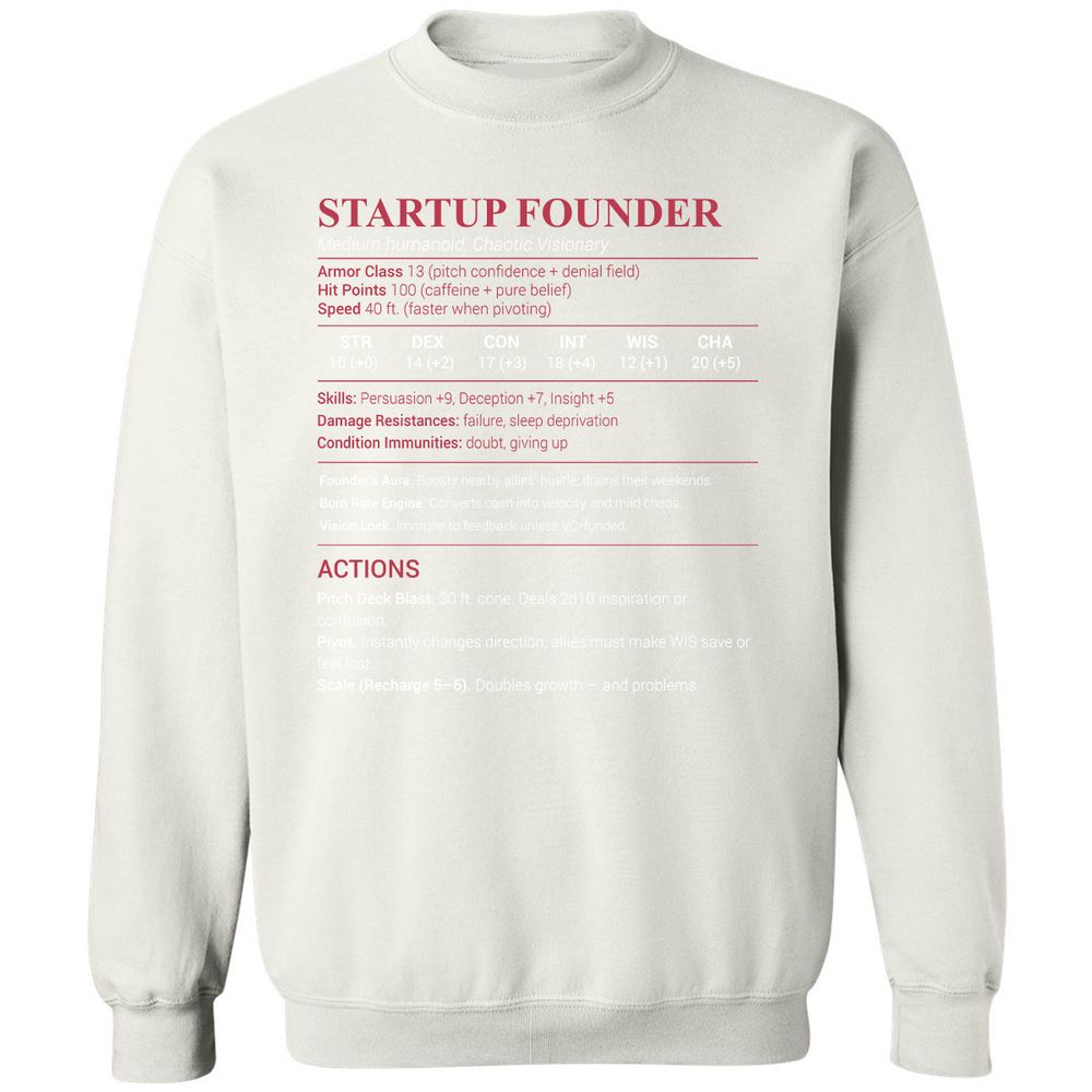 Startup Founder Classic Unisex Sweatshirt - White - 12