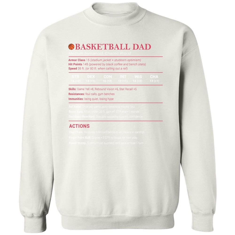 Basketball Dad Classic Unisex Sweatshirt - White - 12