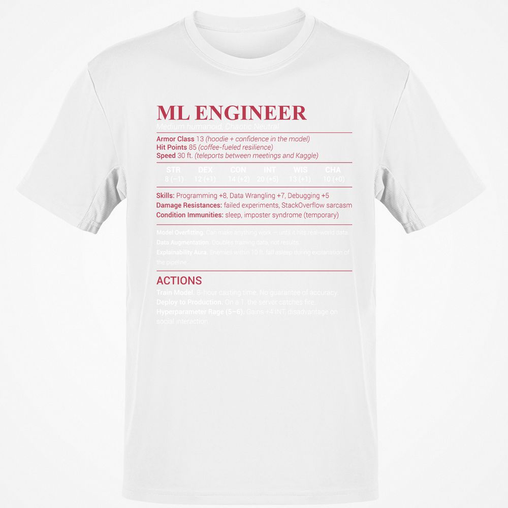 ML Engineer Classic Unisex T-Shirt - White - 12