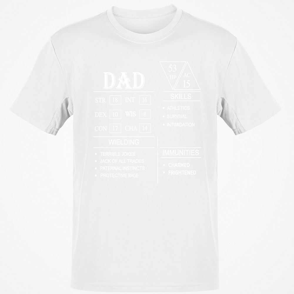 Dad Stat Block Classic Unisex T-Shirt - White - 12