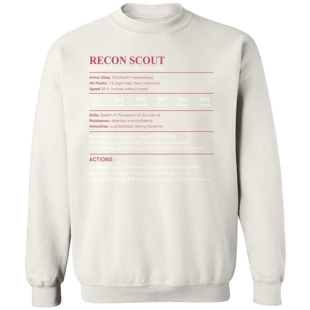 Recon Scout Classic Unisex Sweatshirt - White - 12
