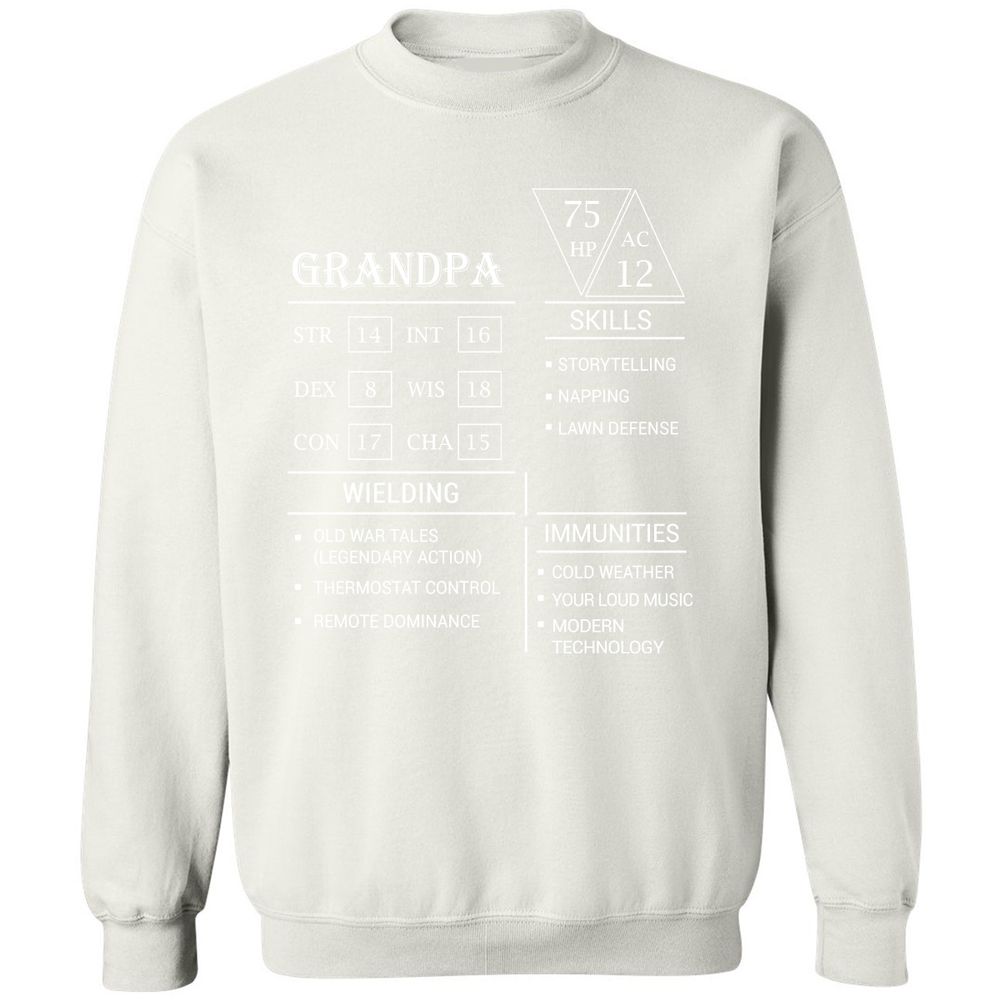 Grandpa Stats Classic Unisex Sweatshirt - White - 12