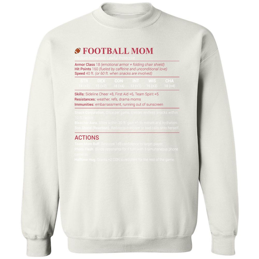 Football Mom Classic Unisex Sweatshirt - White - 12