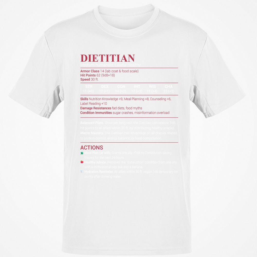 Dietitian Classic Unisex T-Shirt - White - 12
