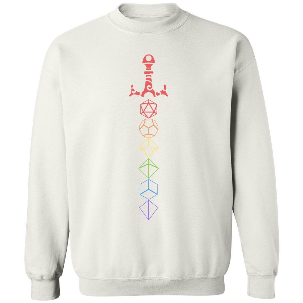 Rainbow Dice Sword LGBT Classic Unisex Sweatshirt - White - 12