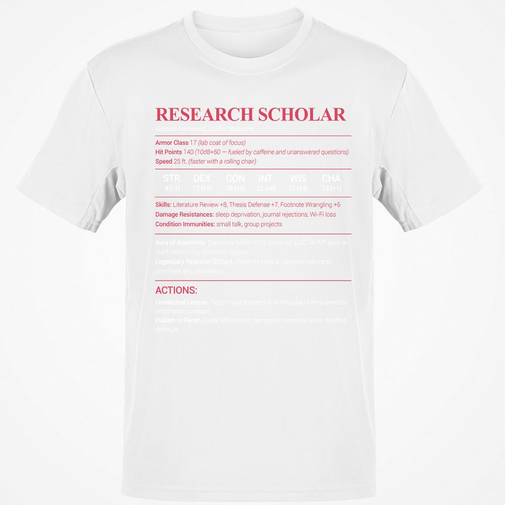 Research Scholar Classic Unisex T-Shirt - White - 12