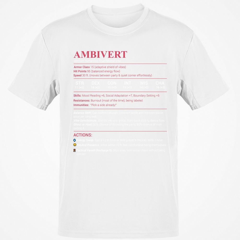 Ambivert Stats Classic Unisex T-Shirt - White - 12