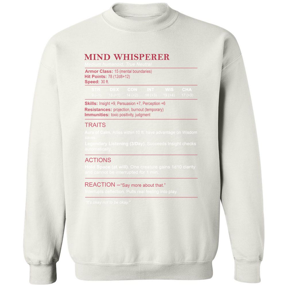 Therapist Stats Classic Unisex Sweatshirt - White - 12