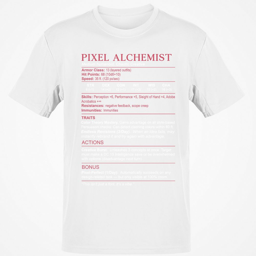 Designer Stats (Pixel Alchemist) Classic Unisex T-Shirt - White - 12