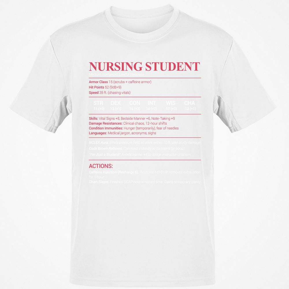 Nursing Student Classic Unisex T-Shirt - White - 12